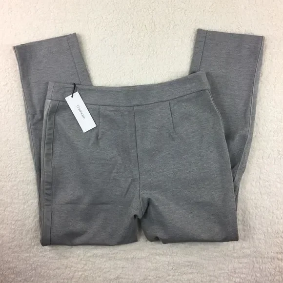 Calvin Klein Ankle Pants Faux Leather Stripe 10 - Picture 5 of 7